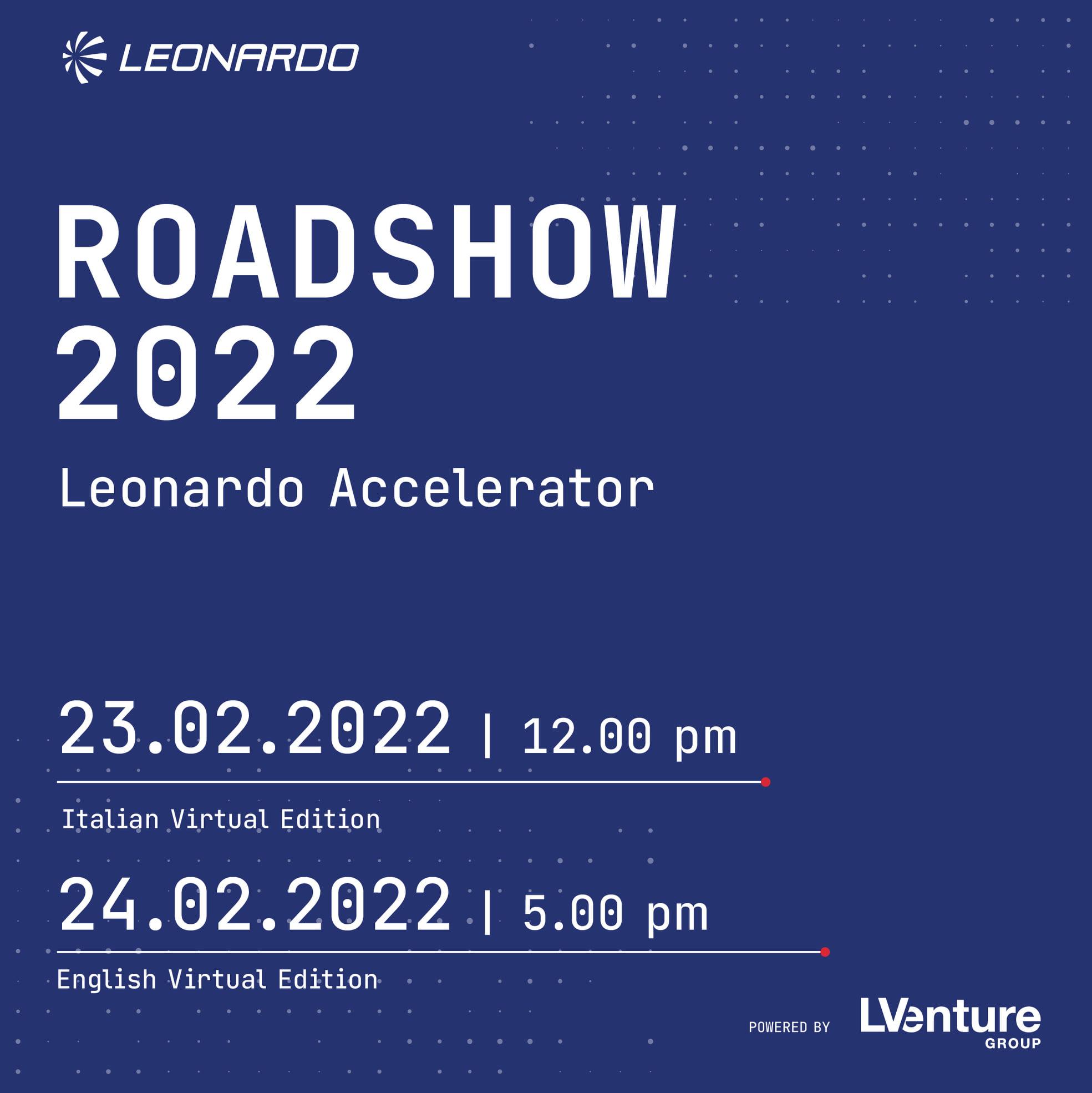 Roadshow 2022 | Leonardo Accelerator | Italian edition